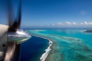 aitutaki polynesien laga mat ö tropisk paradis flygplan se foto
