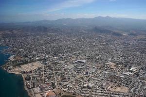 la paz baja kalifornien sur mexico antenn panorama från flygplan foto