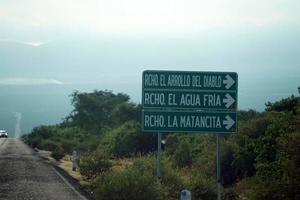 rancho väg tecken baja kalifornien la paz till san jose del cabo ändlös väg foto