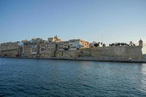 malta 3 städer se från la Valletta på solnedgång panorama foto