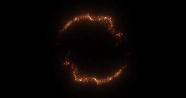 abstrakt lysande looped cirkel av gul gyllene rader av magisk energi partiklar. abstrakt bakgrund foto