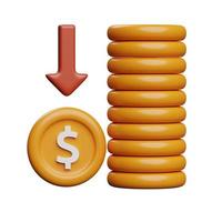 3d guld mynt inkomst ikon design foto