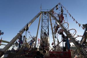 genua, Italien - december, 9 2018 - traditionell jul luna parkera roligt rättvis är öppnad foto