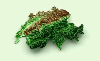 schweiz topografisk Karta 3d realistisk Karta Färg 3d illustration foto