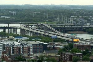 baltimore, USA - april 25 2019 - stad trafik sylt i rusa timme foto