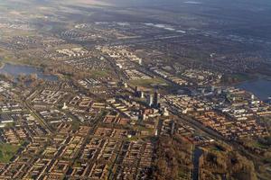 amsterdam hamn kanaler vägar antenn se panorama foto