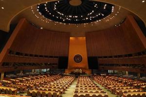 ny york, USA - Maj 25 2018 förenad nationer allmän hopsättning hall foto