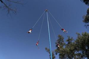 mexico stad, mexico - januari 30 2019 - de gammal dansa av flygblad los voladores foto