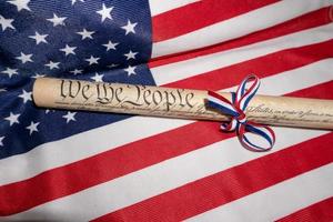 vi de människor USA Amerika konstitutionell lag 4:e juli på stjärna och Ränder flagga foto