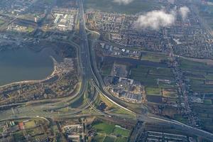 amsterdam hamn kanaler vägar antenn se panorama foto