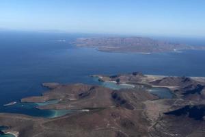 la paz balandra och Övrig strand mexico baja kalifornien sur från flygplan panorama foto