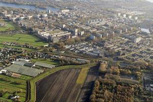 amsterdam hamn kanaler vägar antenn se panorama foto