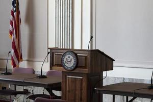 Washington dc, USA - april 29 2019 - interiör av russel senat bulding utskott rum foto