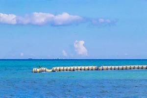 tropisk landskap panorama se till cozumel ö stadsbild Mexiko. foto