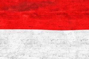 3D-illustration av en Indonesiens flagga - realistiska viftande tygflagga foto