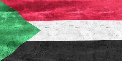 3D-illustration av en sudans flagga - realistiskt viftande tygflagga foto