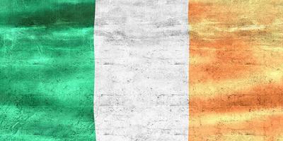 3D-illustration av en Irlands flagga - realistiskt viftande tygflagga foto