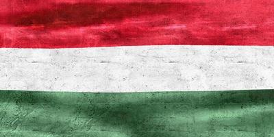 3D-illustration av en ungersk flagga - realistiskt viftande tygflagga foto