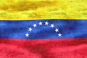 3D-illustration av en Venezuelas flagga - realistiskt viftande tygflagga foto