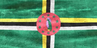 dominica flagga - realistisk viftande tyg flagga foto