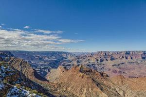 panorama- se från söder klippa av stor kanjon i vinter- foto