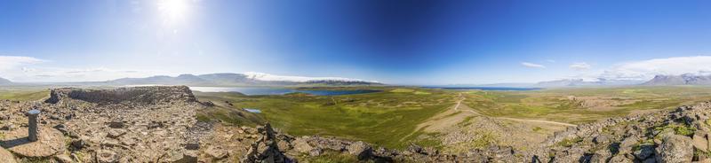 panorama- bild över öppen landskap i nordlig island foto