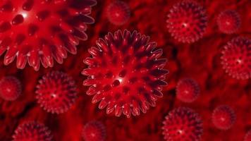 mikroskopisk se av en infektiös virus. smitta och fortplantning av en sjukdom. korona covid19. sars. influensa.3d tolkning foto