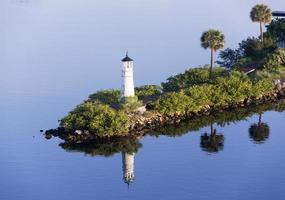 tampa stad fyr på gryning foto