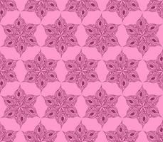 sömlös symmetrisk mönster av abstrakt magenta grafisk element på en rosa bakgrund, textur, design foto