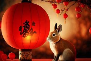 kinesisk ny år firande med kanin foto