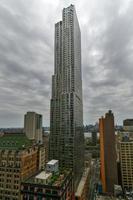 panorama- antenn se av de skyskrapor av lägre manhattan i ny york stad foto