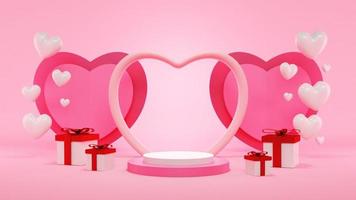 3d illustrationer rosa skede podium valentine bakgrund foto