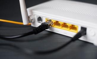 Ethernet hamnar i de modem foto