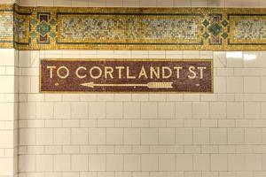 cortlandt gata tunnelbana station, ny york foto