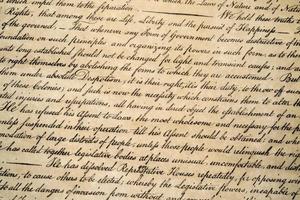deklaration av oberoende 4:e juli 1776 stänga upp foto