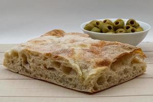 pinsa bianca umbra, typ av italiensk pizza den där har sitt ursprung i de umbrien område. foto