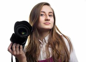 ung kvinna fotograf foto