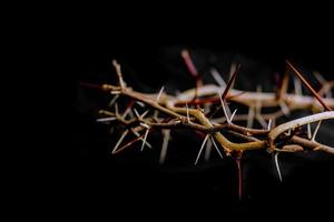 krona av taggar och naglar symboler av de kristen crucifixion i påsk foto