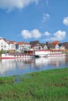 stad av minden,weser floden, Tyskland foto