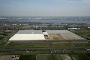 holland växthus odlat fält antenn se foto