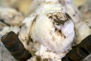 italiensk is grädde gelato detalj foto