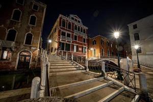 Venedig natt se stadsbild foto