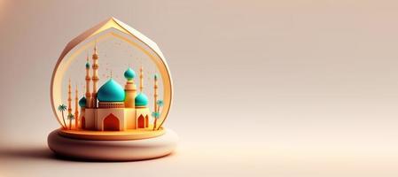 moské illustration för ramadan islamisk firande baner foto