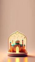 digital 3d illustration av islamic moské Instagram berättelser foto