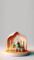 3d illustration av moské ramadan kareem Instagram berättelse bakgrund foto