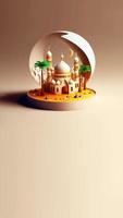 digital 3d illustration av islamic moské Instagram berättelser foto