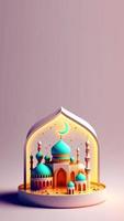 3d illustration av islamic moské Instagram berättelse bakgrund foto