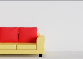 design 3d tolkning av soffa med tom bakgrund foto