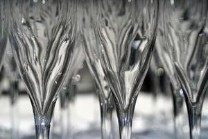 många champagne glasögon stänga upp detalj foto