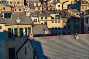 camogli, liguria, Italien pittoresk fiskare by målad hus foto